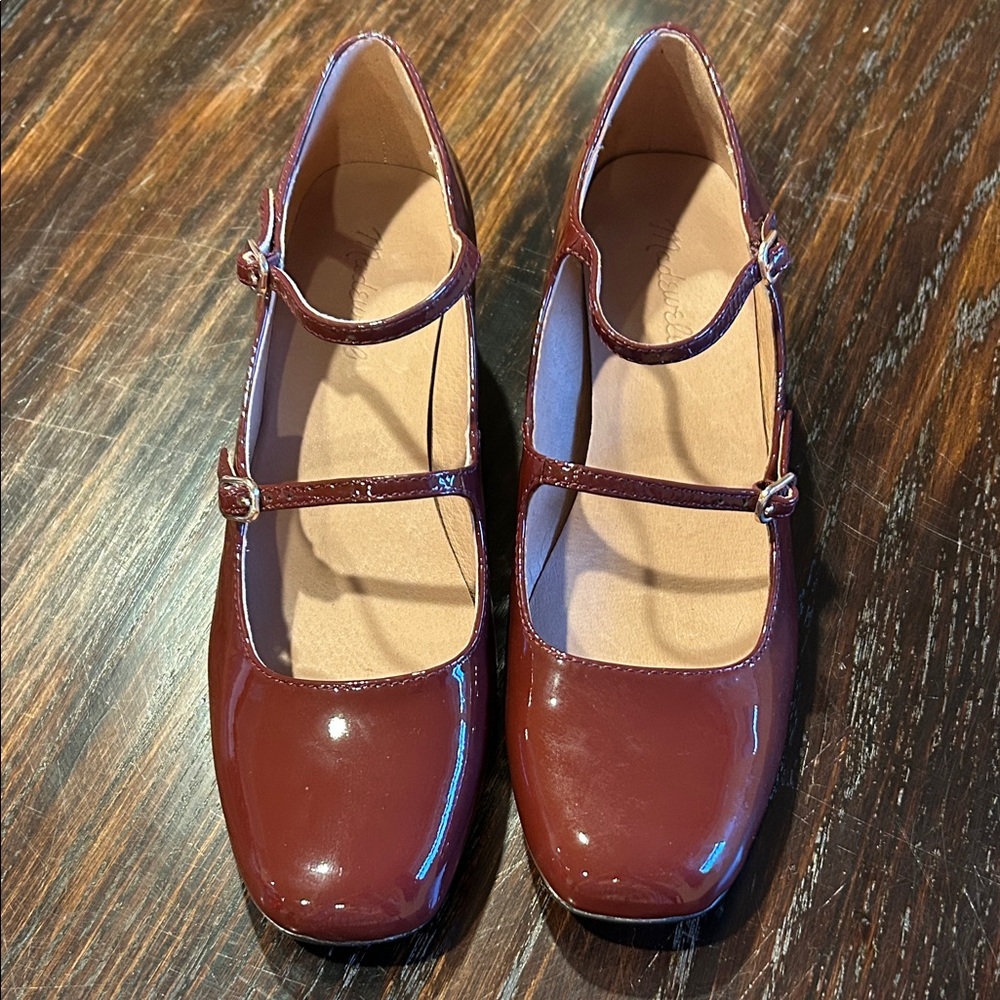 Burgundy Mary Jane Shoes
